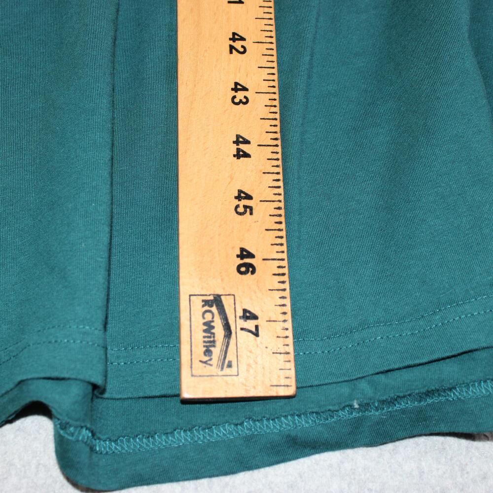 Ulla Popken Dress Women 24/26 Green Jersey Midi 3/4 Sleeve Swing Pockets Long - Picture 7 of 9
